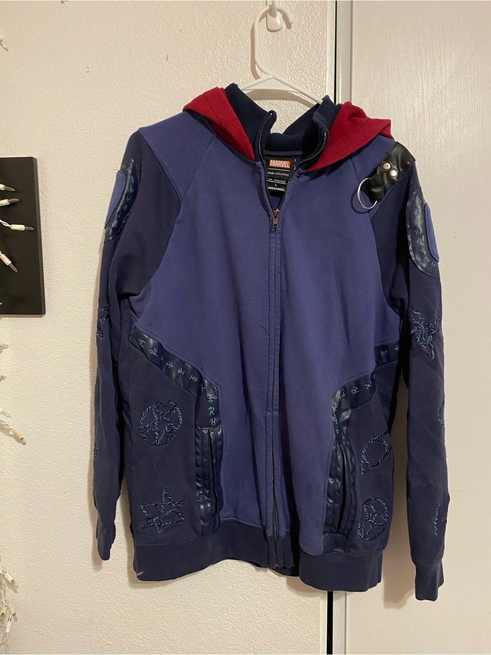 Marvel Navy Hoodie with Red Lining